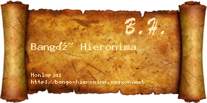 Bangó Hieronima névjegykártya